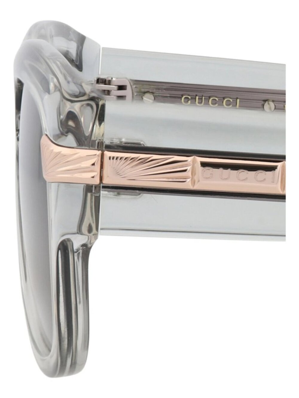 New Gucci Women's Sunglasses Square Rectangle Recycled Acetate Frame Mens Grey - Picture 4 of 4